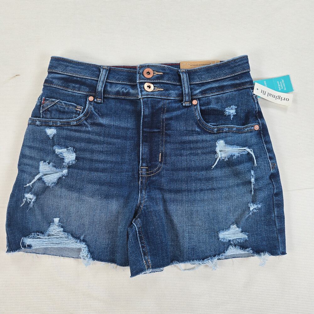 NWT Edgely Original Fit High Rise 3.5" Shortie Denim Distressed Shorts Size 2
